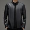Autumn and winter new middle-aged father leather jacket men's business casual stand collar genuine leather sheepskin jacket