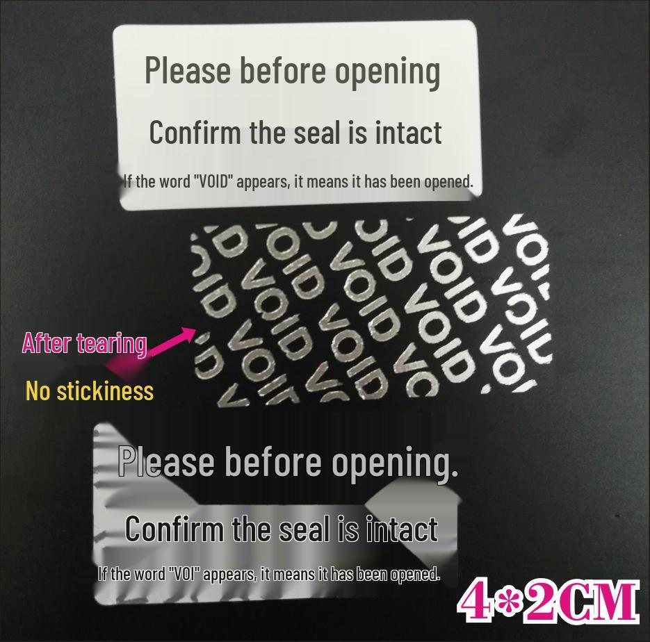 Tear-Resistant Anti-Tamper Warranty Seal & Anti-Theft Fragile Label Sticker
