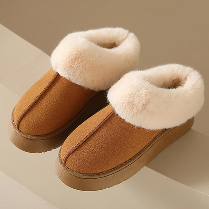 

Модные стильные женские теплые ботильоны из искусственной замши, зимние короткие ботинки с плюшевой подкладкой для женщин, пушистые женские ботинки большого размера для отдыха 41 коричневый