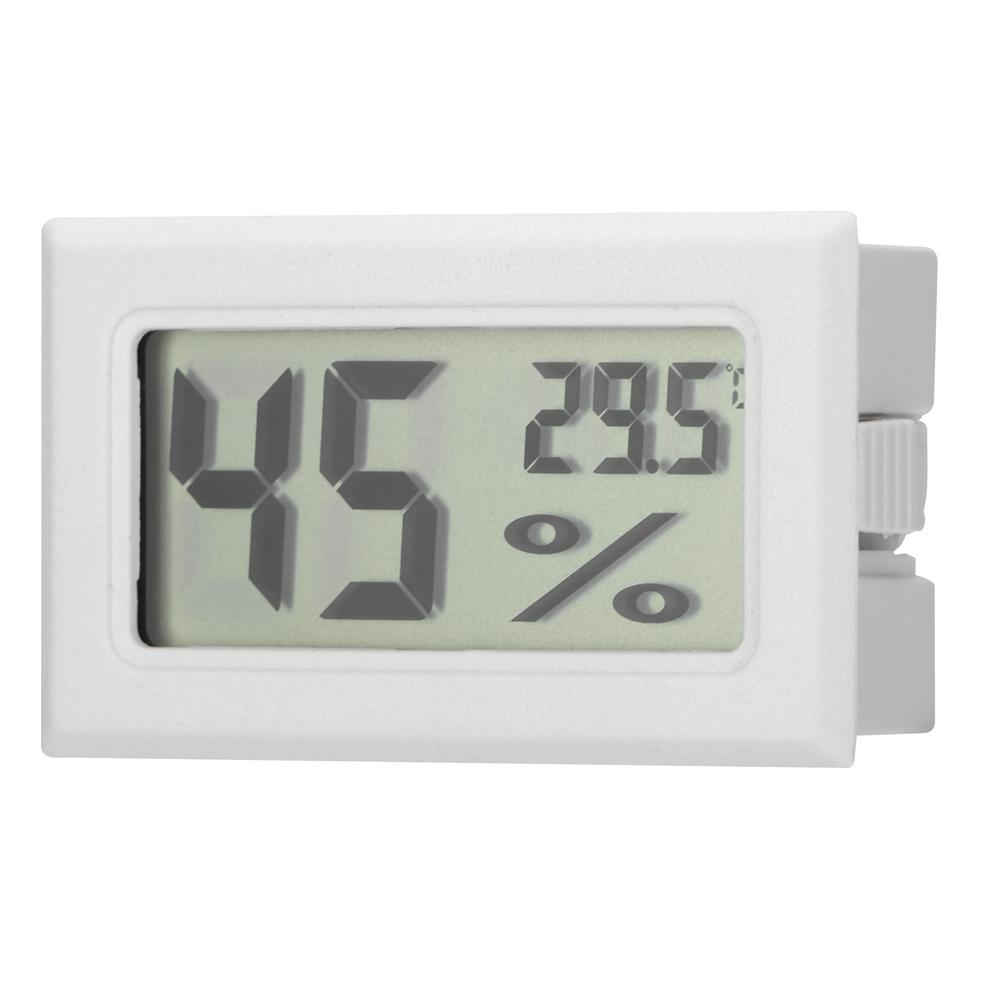 Haustier-Reptilien-Hygrometer, eingebettetes Aquarium-Thermometer mit großer Digitalanzeige, weiß