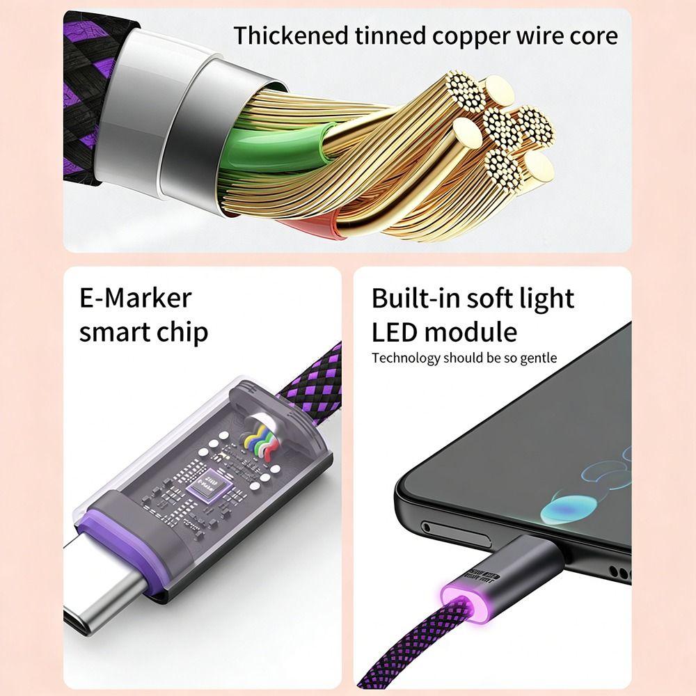 Cat Paws Data Cable Winder TYPE-C To TYPE-C Cable Fast Charging Cable Storage Pendant 240W Max 480Mbps Magnetic Attraction