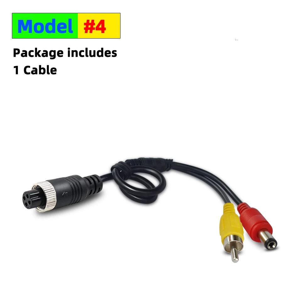 Cable Plug Adapter 4Pin Aviation Head Male/Female to RCA AV/Female DC Multiple Converter For Car Rear Backup Camera Monitor