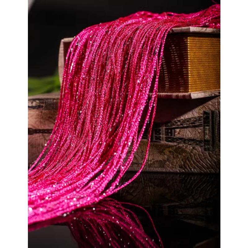 100x200cm Romantic Decoration Curtains Shiny Silvery Line String Tassel Sheer Curtain for Home Living Room Bedroom,1PC