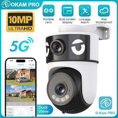 OKAM PRO APP Dual-Lens Camera Wi-Fi IP Camera HD 10MP PTZ Color Night Vision Two-Way Intercom Motion Tracking AI Smart Camera