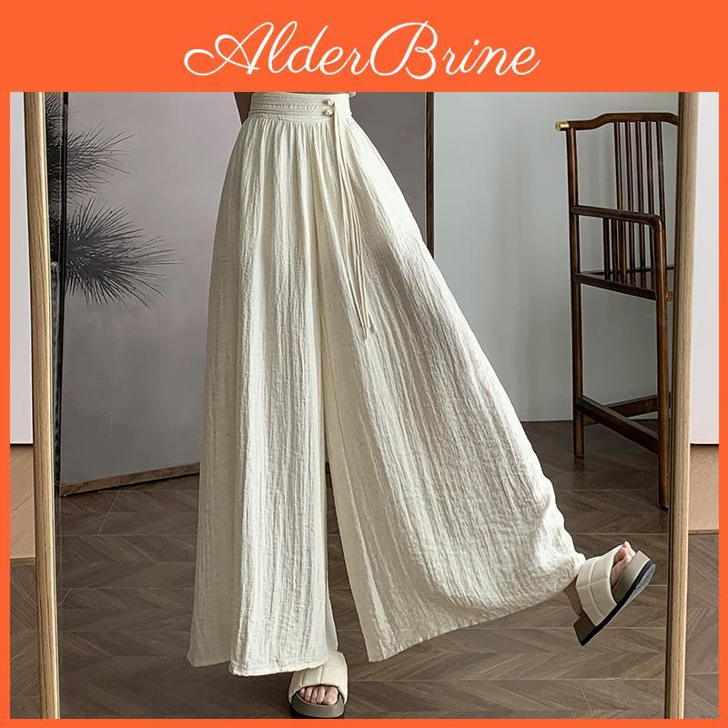 New Womens Style New Summer Chinese Style Frog Button Wideleg Culottes Made Of Cotton And Linen