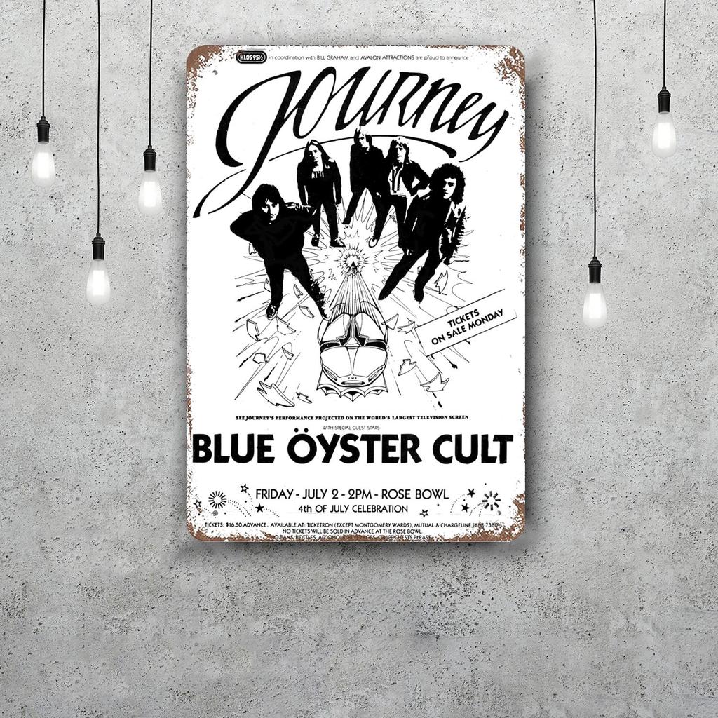 Segni in Latta Metallica Vintage Band Journey Poster Decorazione Placca Metallica Retro Decorazione Artistica da Parete per Garage Bar