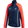 Gzm Ru Jacket Retro Sports Stand Collar Color Block Comfortable Casual Long Sleeve Jacket Women Jacket Orange Blue GV1324