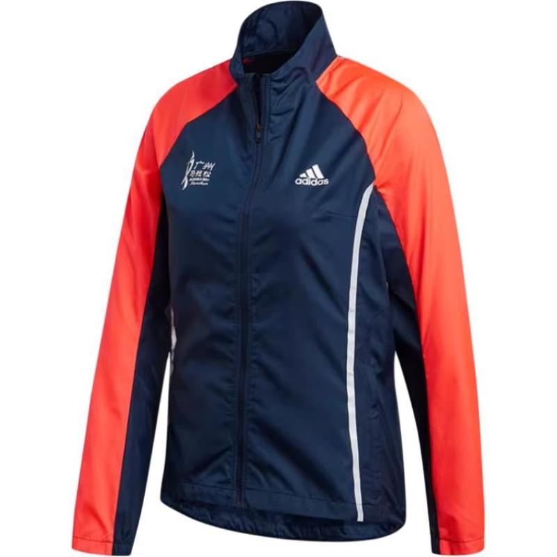 adidas Gzm Ru Jacket Retro Sports Stand Collar Color Block Comfortable Casual Long Sleeve Jacket Women Jacket Orange Blue GV1324