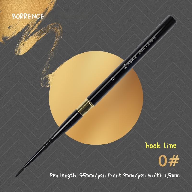 

Black Handle Round Painting Brushes Set Artist Brush for Acrylic Oil Watercolor Gouache Hook Line Pen Artist Synthetic Nylon