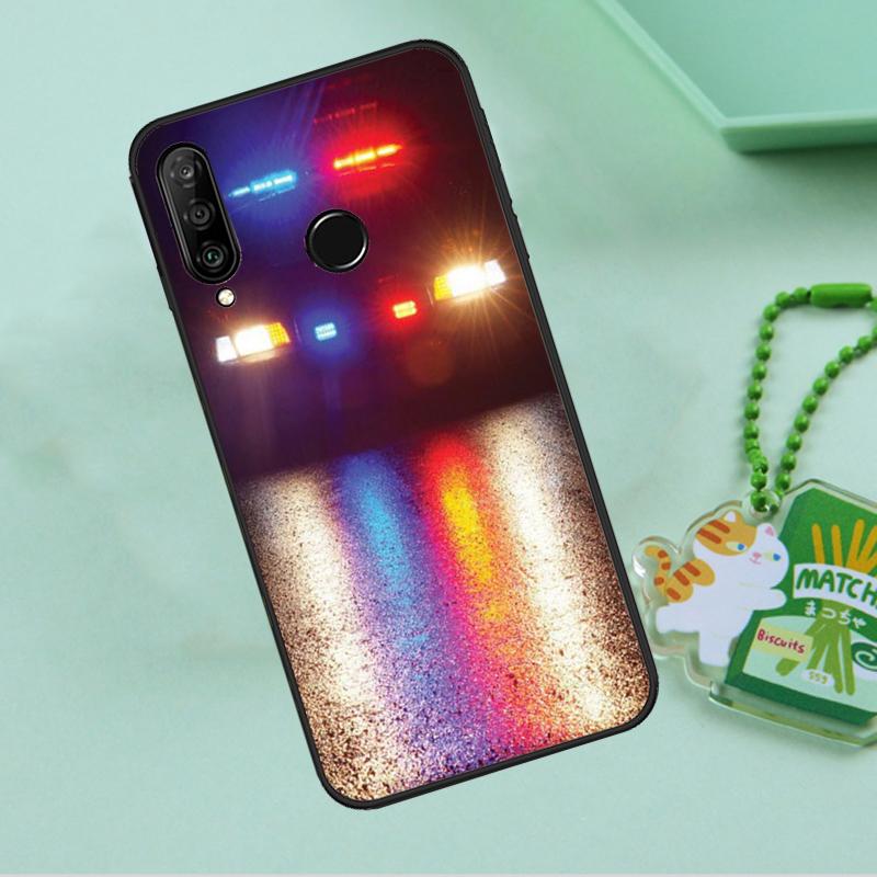 Police Cars Light At Night For Huawei Nova 12i 12s 7i 8i 11i 9 10 SE Y90 Y60 Y70 Y72 Y61 Y91 P30 P40 Lite P60 Pro Case