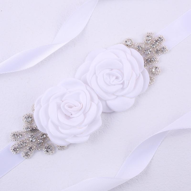 

Пояс для весільної вечірки зі стразами та квітами троянд, весільний весільний пояс 270 см