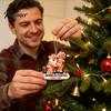 Durable Xmas Tree Hanging Wooden Christmas Ornaments, Funny Santa Claus Pendant with Reusable Craft Ornaments Rope for Holiday Home Decor and