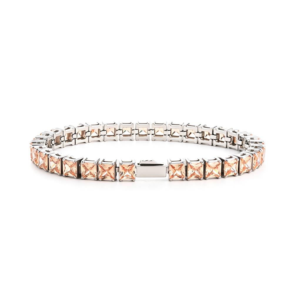 Multi-colored fashionable 4mm wide tennis chain, zircon sparkling hip-hop style exquisite jewelry bracelet for men and women