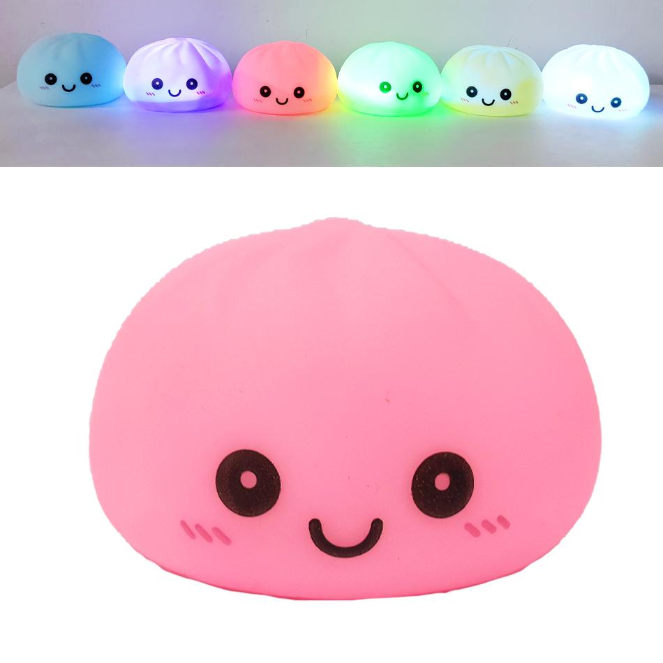 1-6Pcs Simulation Baozi Toy Night Light Soft Dumplings Soft Cute Steamer Birthday Party Gift  Colorful Dumping Toy Squishy Gifts