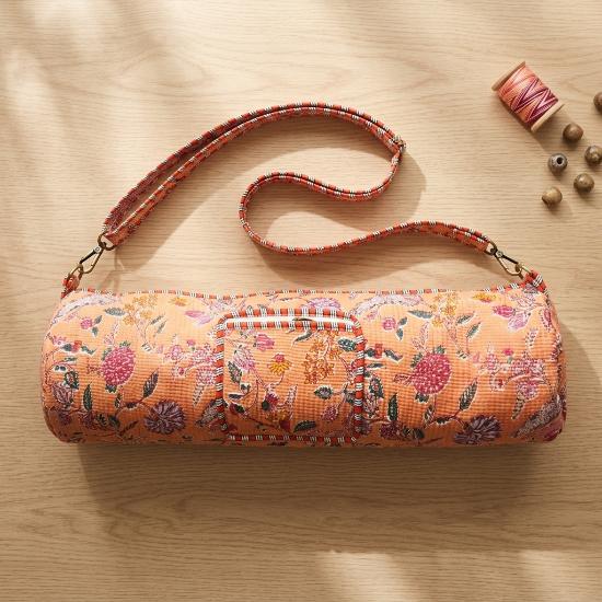 Yoga Mat Bag usalover925 Multicolor Quilted Cotton Floral Print Yoga 14