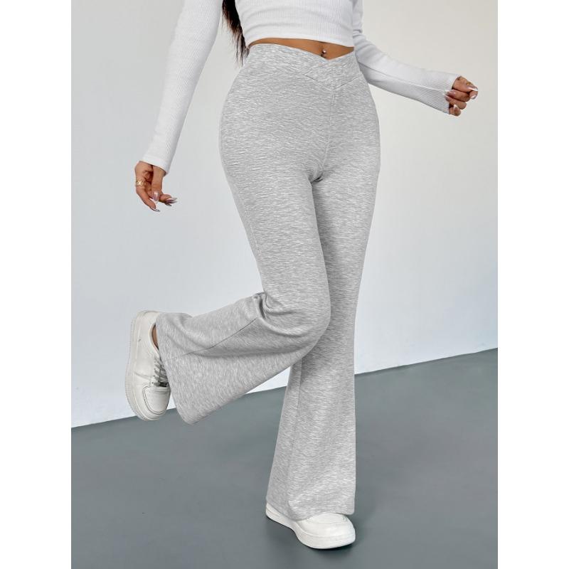 Pantaloni da Donna Slim Fit a Zampa Casual Stile di Strada Grigio