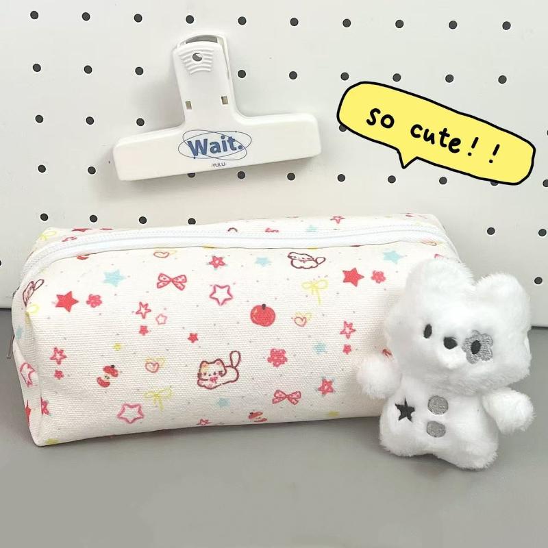 Cute Bow Pencil Box Cartoon Cat Large Capacity Pencil Case Multifunctional Storage Bag School Office Stationery Student Gifts