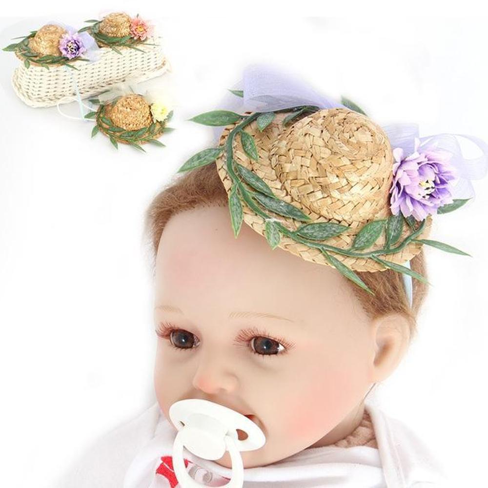 

Fatima Flower Straw Hat Baby Hairband (5822831) pink