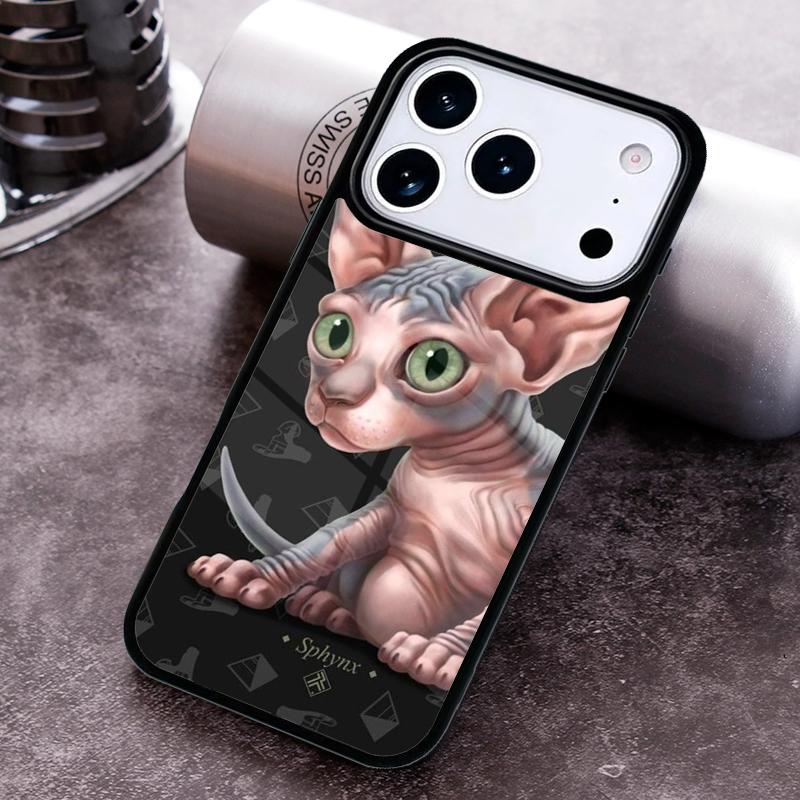 FUNNY NAKED CAT SPHINX Phone Case for iPhone 17 16 15 Pro Max Air 14 13 12 11 Plus Shockproof Cover
