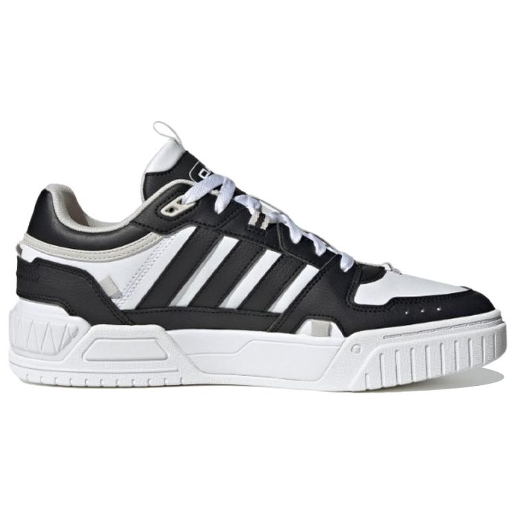 Adidas Neo D-Pad Leather Comfortable Trendy Slip-Resistant Durable Lightweight Low-Top Skate Shoes Unisex Sneakers Black White IG7586