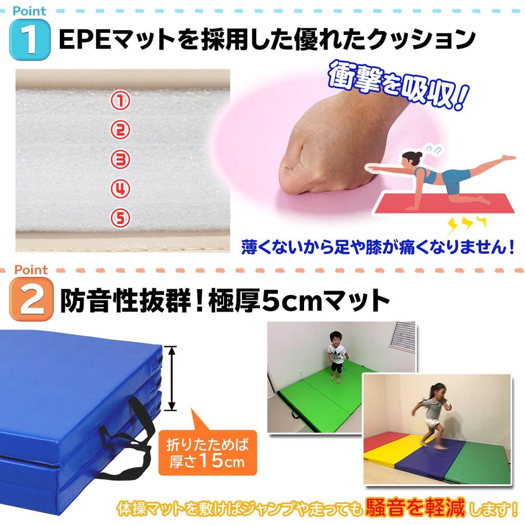 KaRaDaStyle Gymnastics Stretch Rhythmic Muscle Play Horizontal Ring Sports 180 X 80 X 5 Cm Tier Mat, Foldable, Mat, Gymnastics, Exercise, Training,