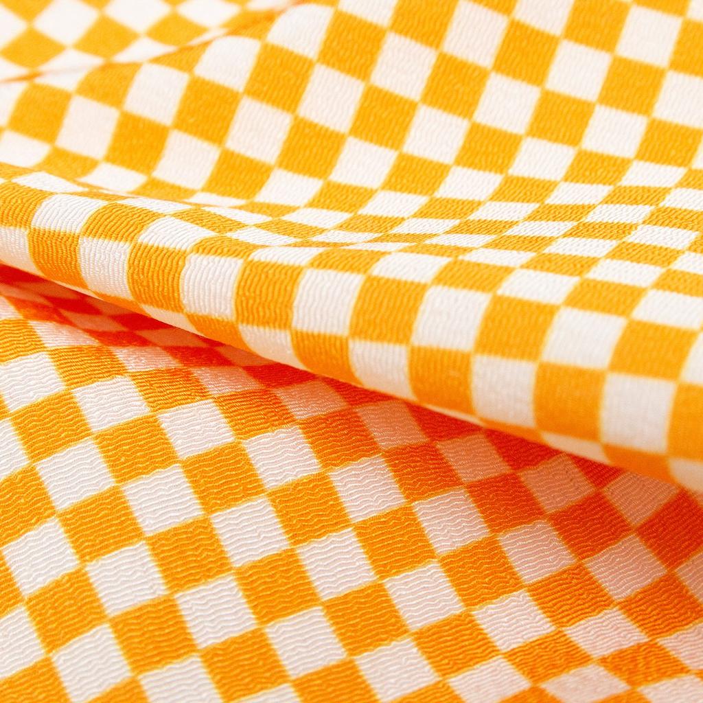 KYOETSU Bag Basket Bag for Yukata Basket x Yellow kg-07 Women's (Black 2, Checkered)