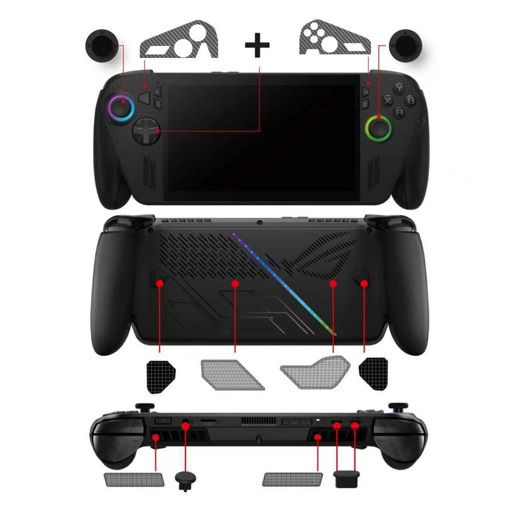 1 Set Dust Filter For ROG For Xbox Ally-X Mesh Set & Anti-Scratch Stickers Included Handheld Dust Protection Set