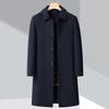 Middle-aged Wool Coat Men's Mid-length 90 Duck Down Autumn and Winter Sleeve Removable Tweed Coat Down Jacket