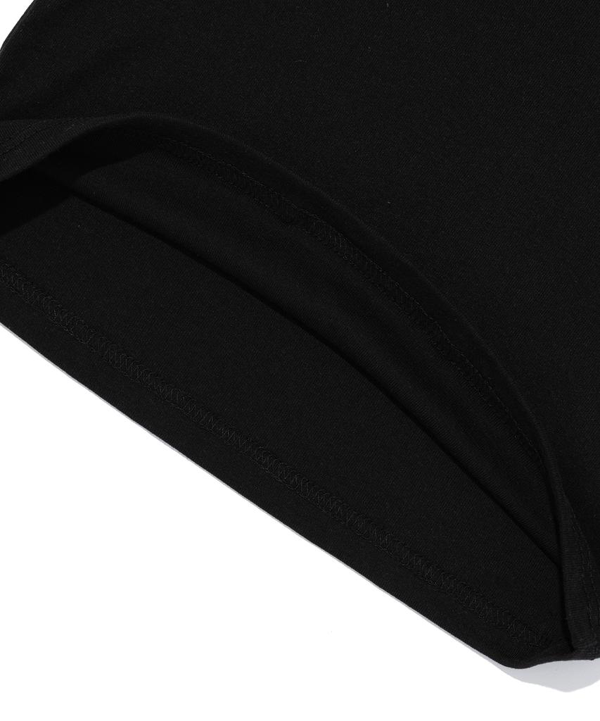 SEOUL APPAREL Lettering Logo Crop Short Sleeve T-Shirt (Black)