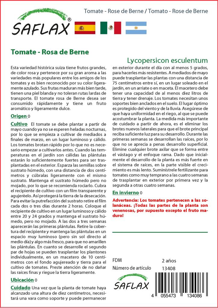 SAFLAX Pomodoro - Rosa di Berna - 10 semi - Lycopersicon esculentum