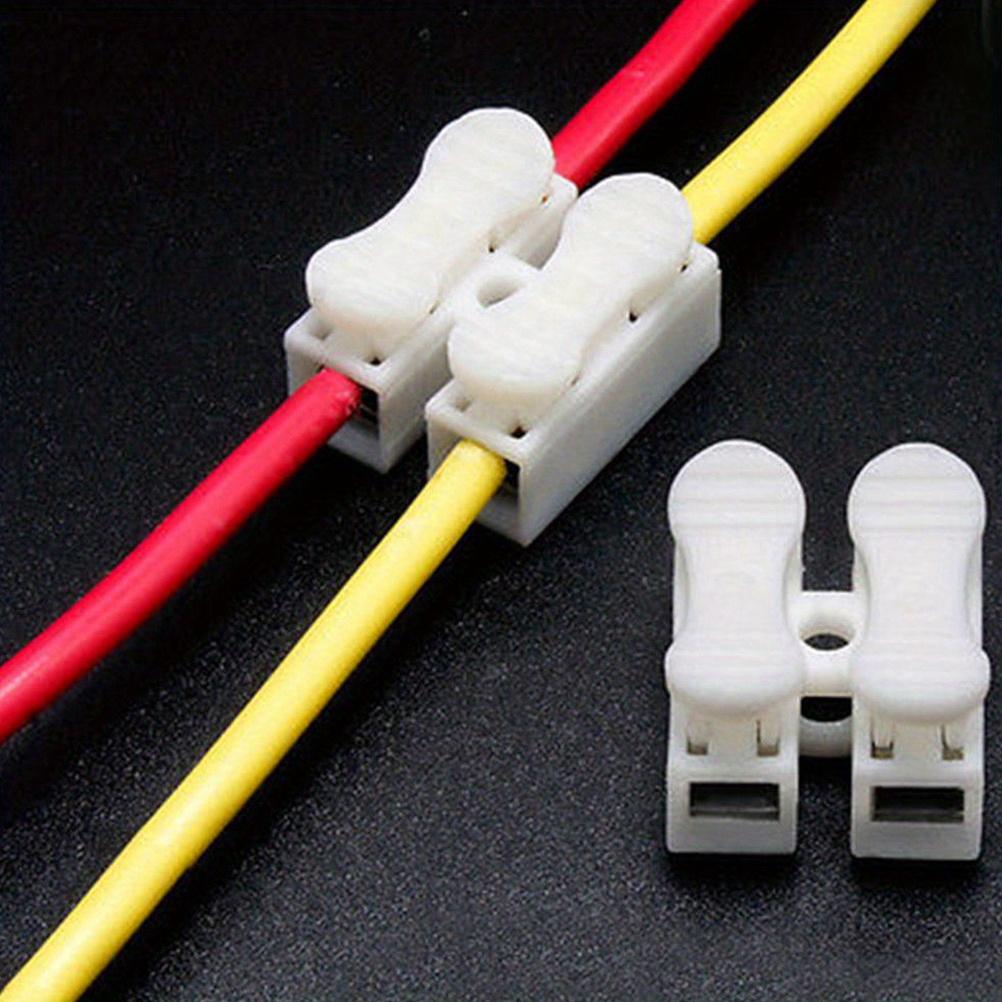 CH-2 Quick Splice Wire Connectors - Durable Spring Terminals for Easy & Safe Cable Connection, White