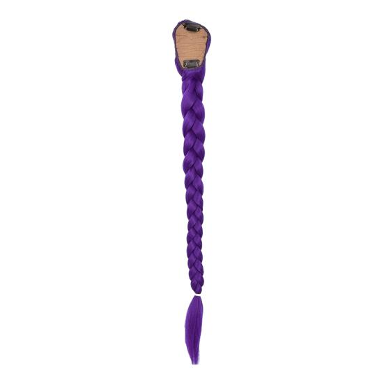 Purple Braided Ponytail Extension Natural Looking Fluffy Halloween Costume Party Women Kpop Hunter Cosplay Clip-in Synthetic Long Ponytail Extension