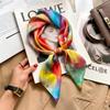 Autumn and winter Maillard cashew square scarf silk scarf women's shirt versatile neck small scarf tied hair decorative scarf