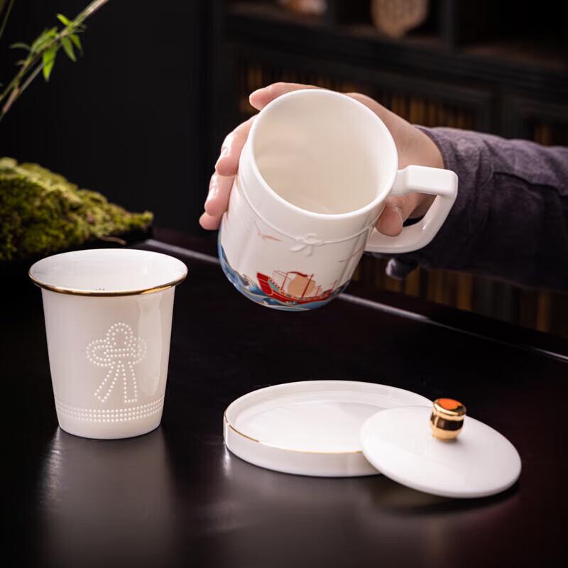 Fangran S-818 Ceramic Tea Set with Dragon Design