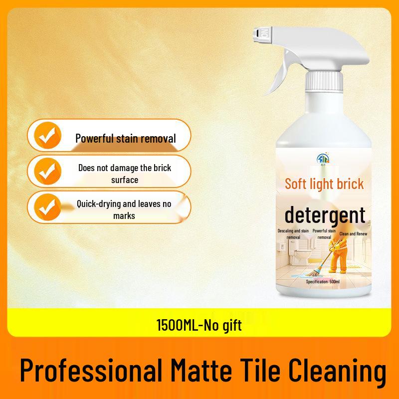Soft Light Tile Cleaner: Strong Stain Remover for Polishing Matte & Frosted Tiles, Removes Black Marks, Large Container Wax Remover.