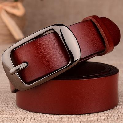 Women's Genuine Leather Belt - Pin Buckle, Adjustable Fashion Waistband Accessory