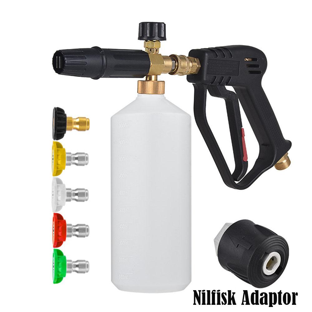 

4000PSI пистолет для очистки под высоким давлением пенная насадка для Karcher Nilfisk для мойки автомобилей пенный пистолет для палубы 1 л регулируемая насадка