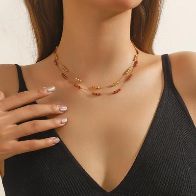 High-End European & American Stainless Steel Women's Crystal Necklace - Versatile, Non-Fading Light Luxury Fashion Accessory