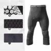 Basketball Leggings With Knee Pad For Men 3/4 Compression Trousers Sports Professional Knee Pads Anti-collision