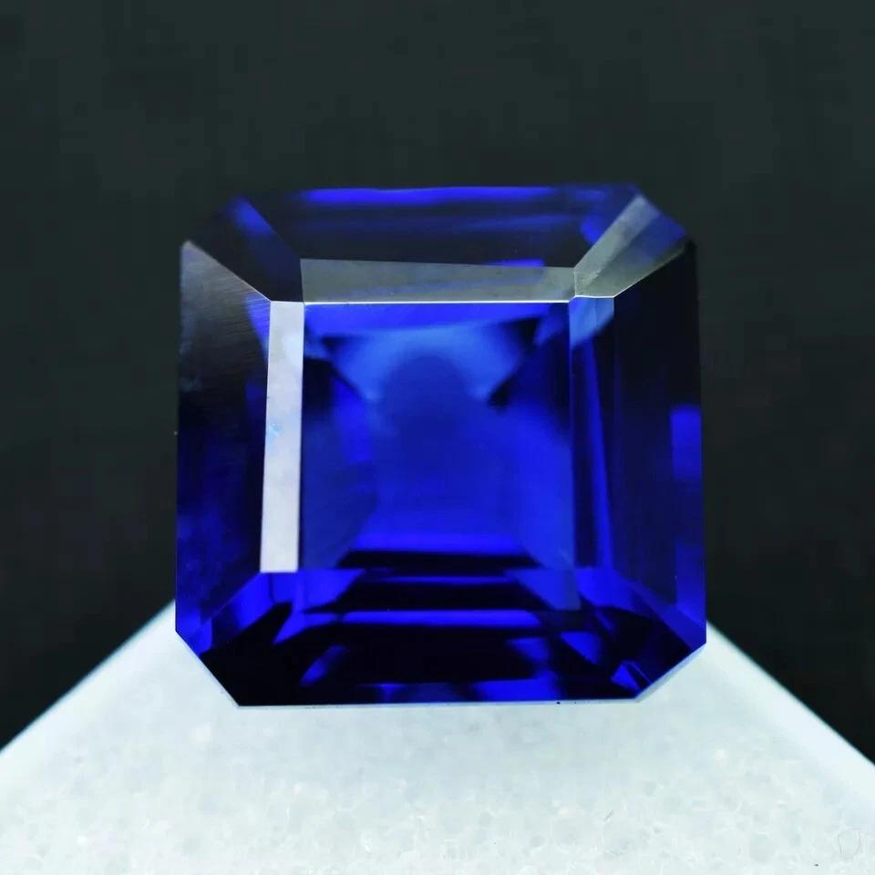 20 Ct Blue Sapphire AAA Square Flawless Certified Loose Gemstone