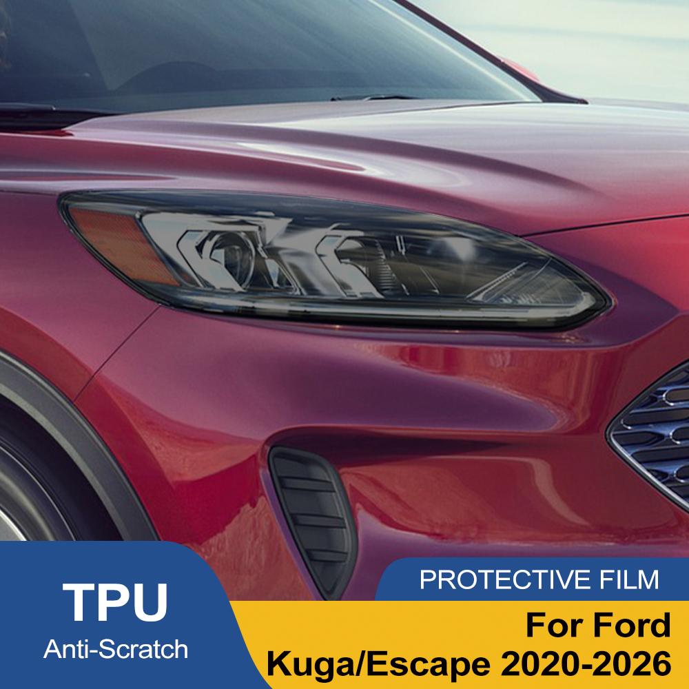 Pellicola Vinilica Wrap Lucida Per Ford Kuga/Escape 2020-2026 Antigraffio Nero Fumé Pretagliata Pellicola Protettiva per Fari Auto