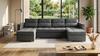 Großes U-Ecksofa Varius BIG mit Schlaffunktion, Kunstleder, 3 Bettkästen, moderne Chromfüße, Family Meble