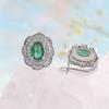 Elegant 925 Sterling Silver Earrings May Birthstone Natural Oval 5*7mm zambia emerald Fine Jewelry for women's party gifts