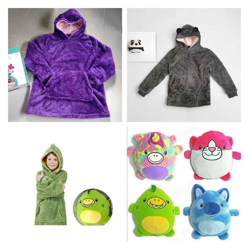 Kids Super Soft Plush Winter Fleece Warm Hooded Giant Sweatshirt Blanket