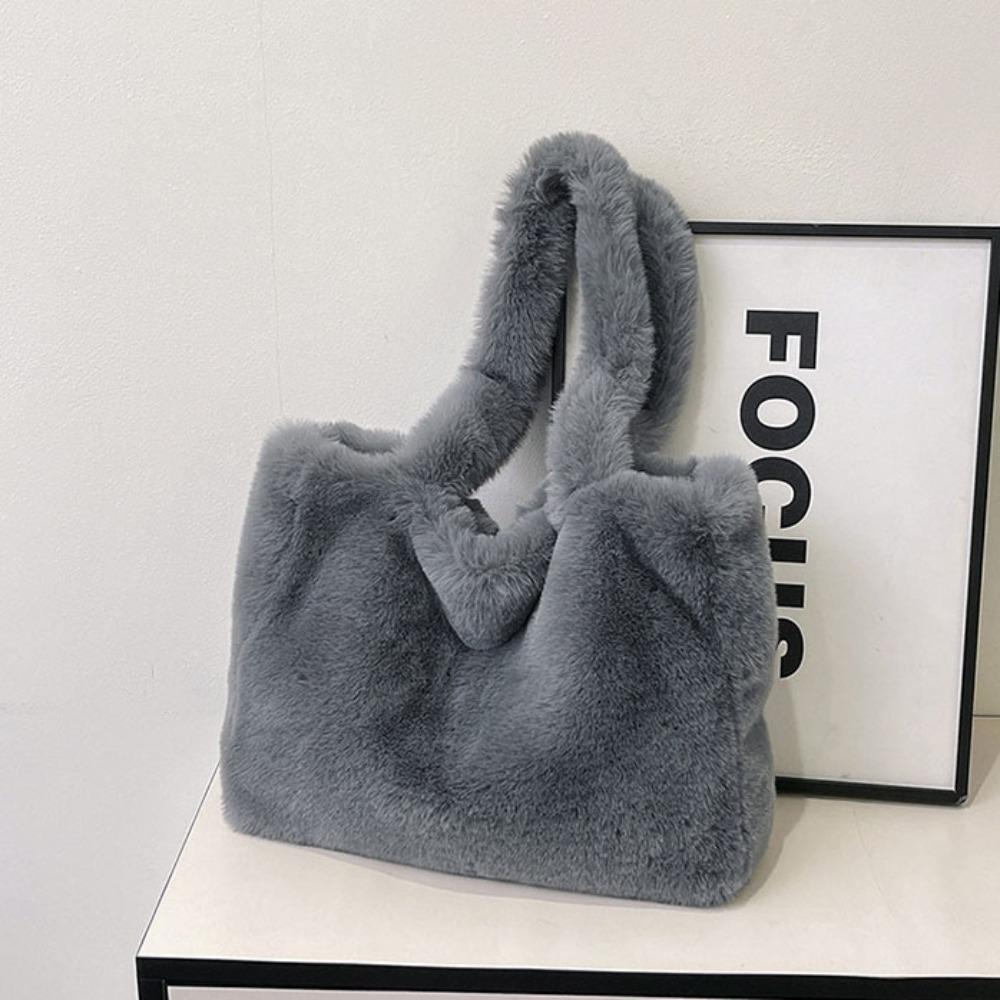 Cute Shoulder Bag Plush Hand Bag Purses Tote Bag  Female