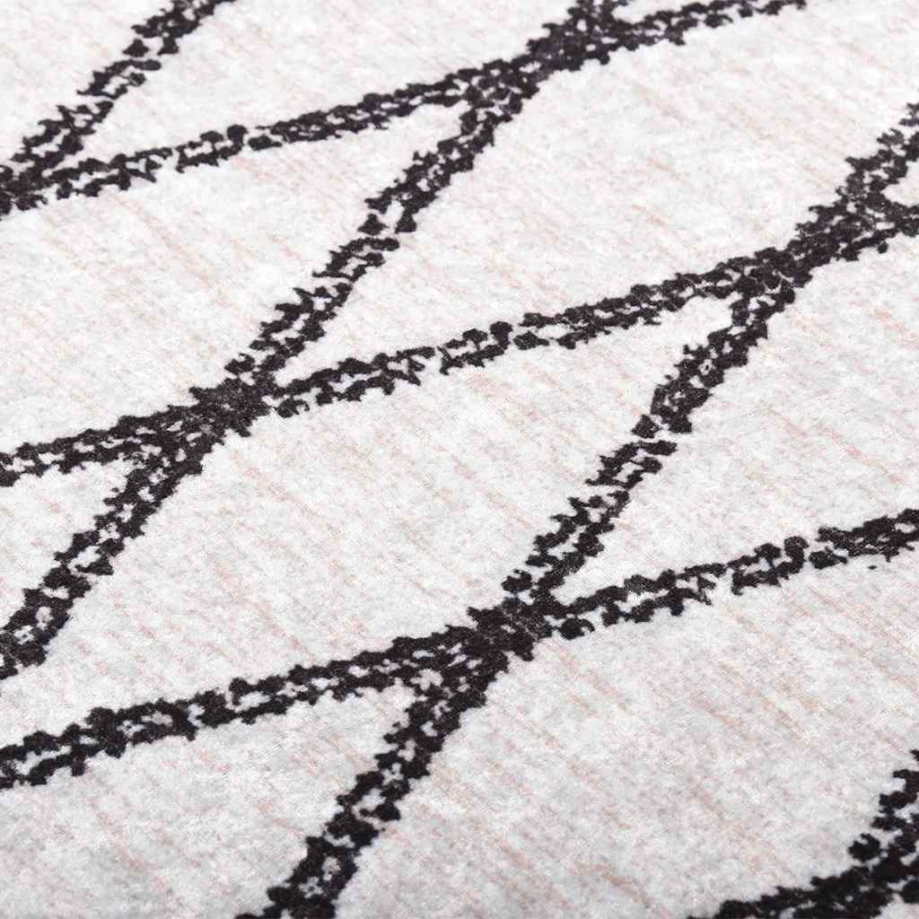 Washable Rug 80 x 150 cm Black and White