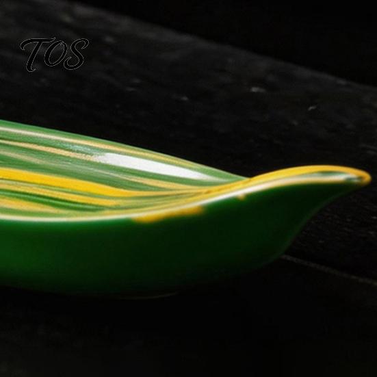 Yoga Incense Burner Fishing Panda Stick Holder, Leaf Boat Burner, Hand Painted Holder Ash Tray for Meditation Spa Room Decoration Sticks
