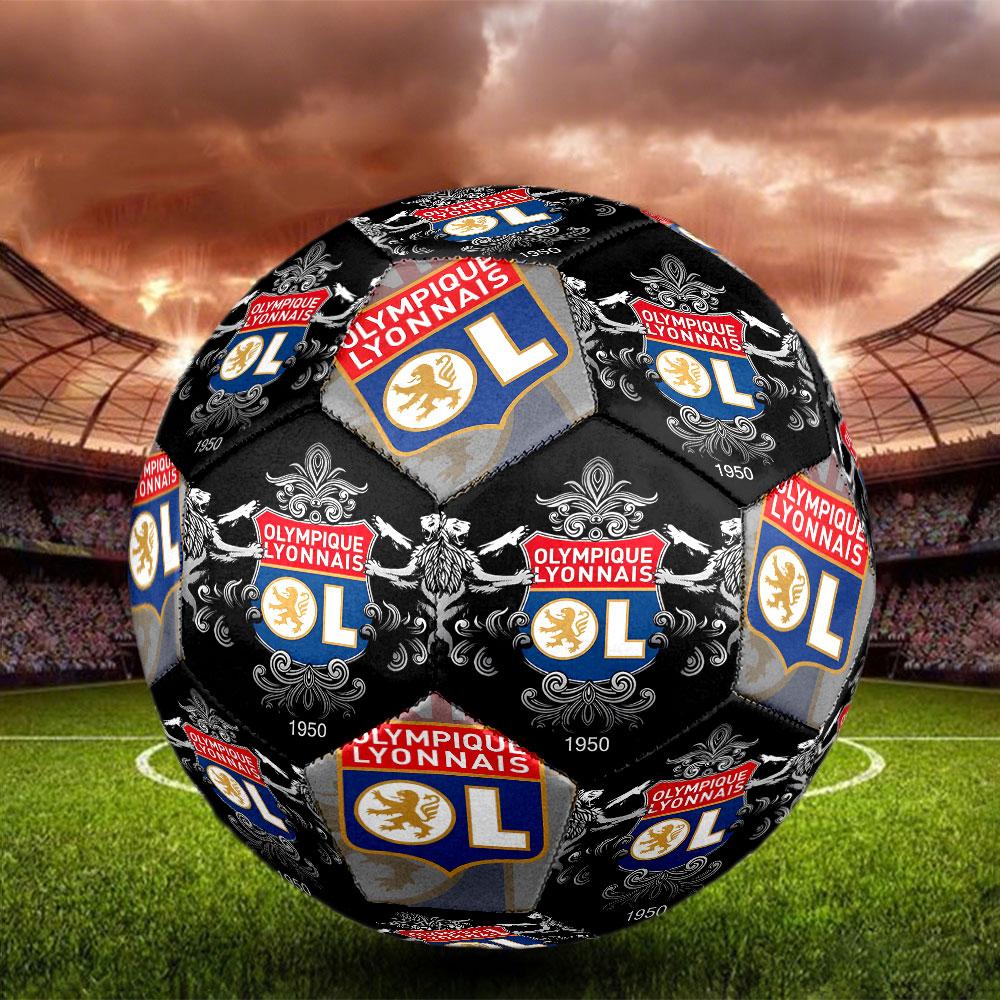 1 pz Pallone da Calcio Olympique Lyonnais Taglia 5 Pallone da Calcetto Indoor alla Moda Colorato Gioco in Cortile - Ottimo Regalo per Appassionati di Sport HE87