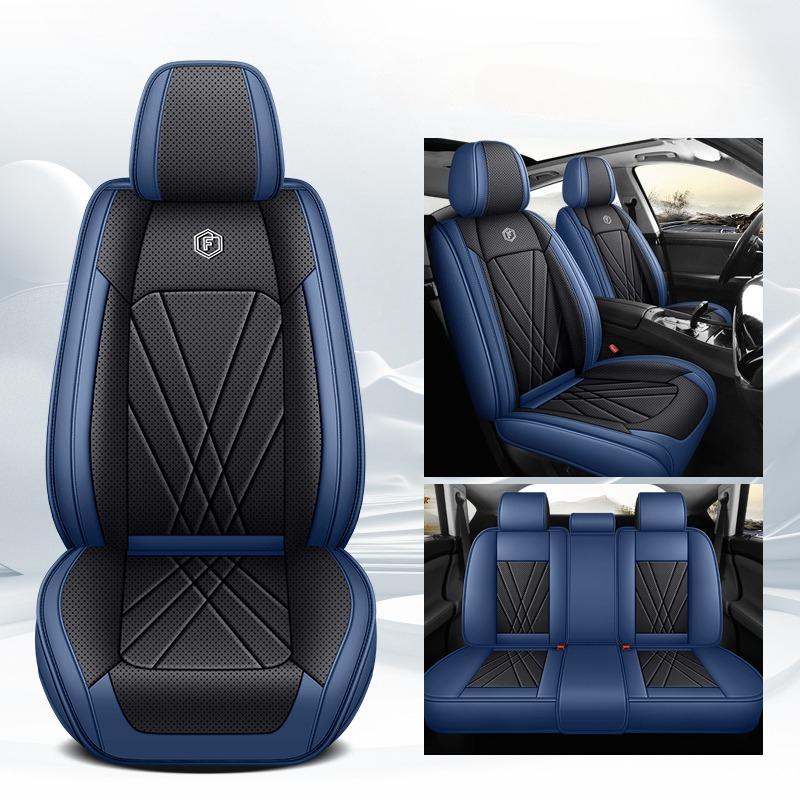 

Комплект из 5 предметов чехлов для автомобильных сидений, Перфорированная ПУ кожа Дышащие и удобные, Полная защита, Для всесезонного использования, Универсальная посадка