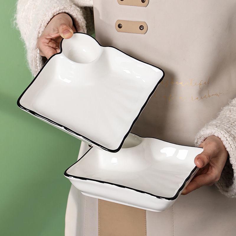 Dumpling & Vinegar Dish: Elegant Shrimp Plate for Children's Breakfast